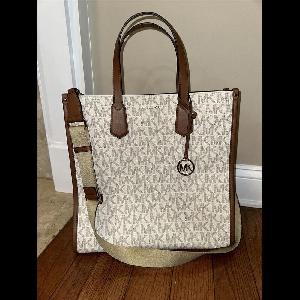 Nwt Michael Kors Maple Large NS  Tote￼ 38H3G7MT3B - Vanilla/Lugg *only 1 On eBay